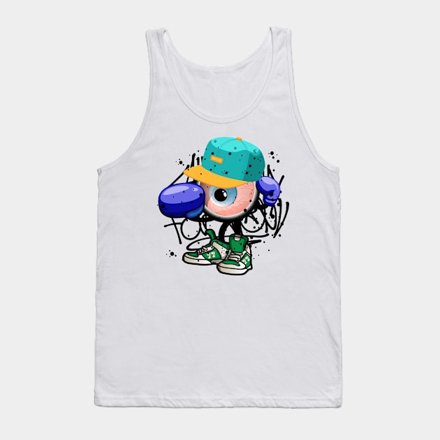 Boxing Monster Boy Graffiti Street Art Tank Top by Mister Graffiti